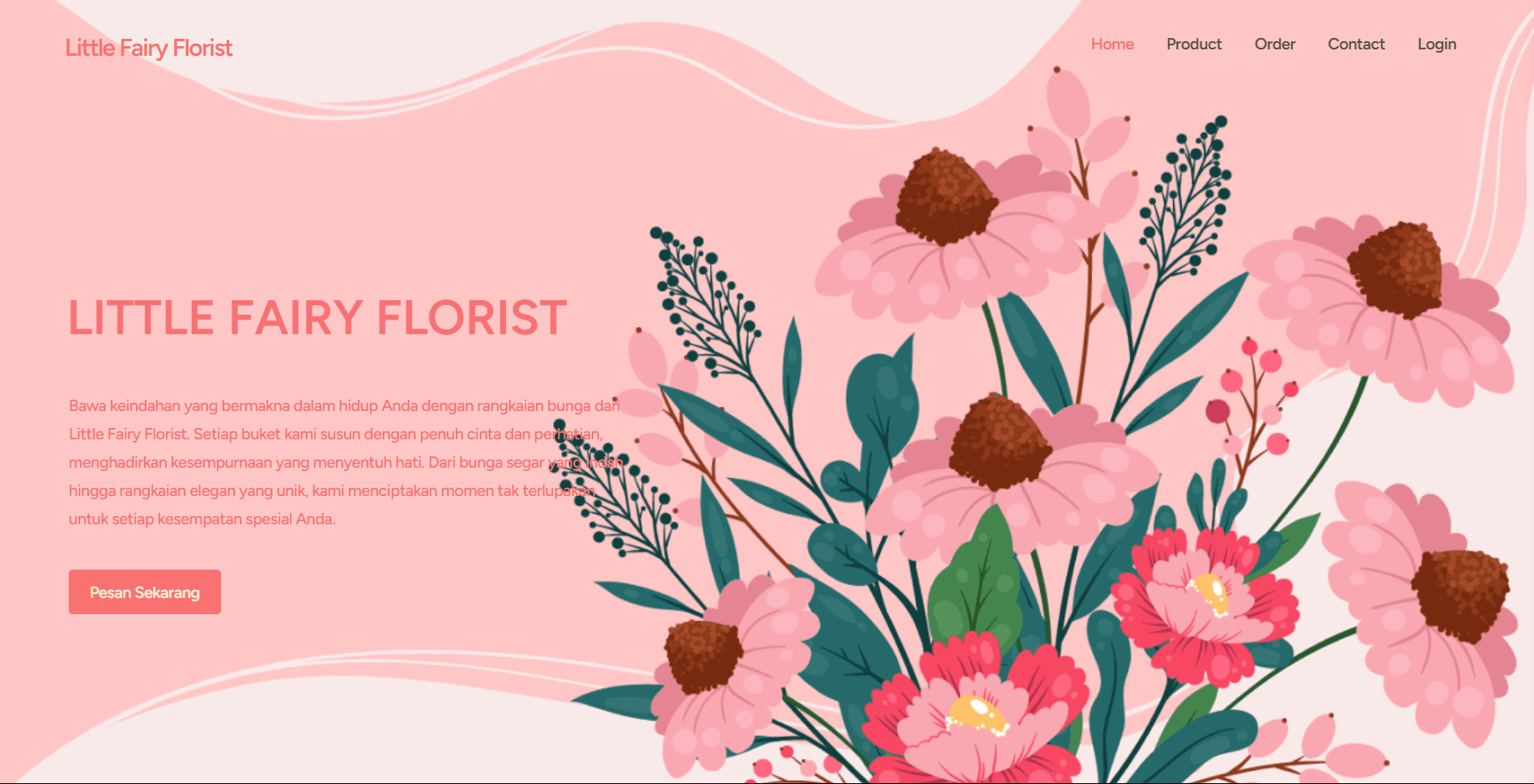 LittleFairyFlorist - UMKM Website preview